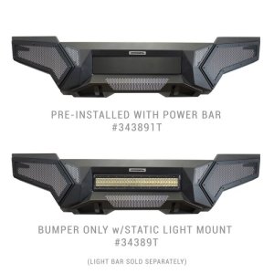 Toyota Tacoma Bumper - Front - Go Rhino - Element with Power Actuated Hide-Away Light Bar Mount - Textured Black - `16-`21